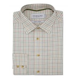 Men's Green Tattersall Check Warm Handle Shirt | Double TWO