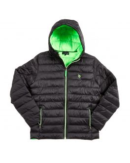 Black & Lime Lightweight Padded Jacket