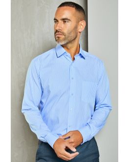 Light Blue Striped Cotton Formal Shirt