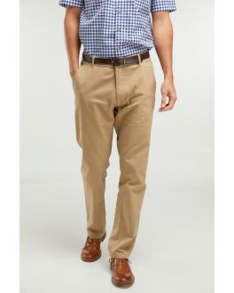 Khaki Cotton Classic Fit Chino Trousers