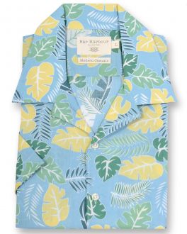 Blue Tropical Short Sleeve Casual Shirt