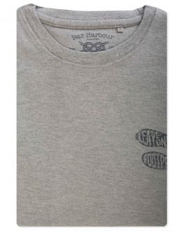 Grey Leave Only Footprints Print T-Shirt Front