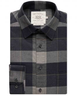 Grey and Black Check Brushed Cotton Casual Shirt