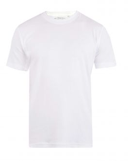 Bar Harbour Plain White Ribbed Neck T-Shirt 