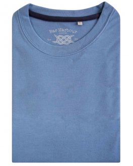 Men's Powder Blue Ribbed Neck T-Shirt 