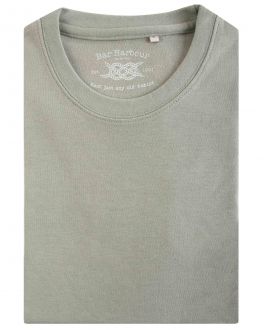 Army Green Ribbed Neck T-Shirt 