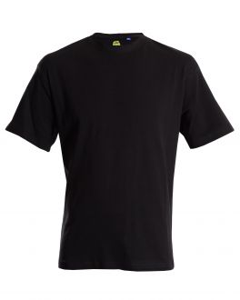 Bar Harbour Plain Black Ribbed Neck T-Shirt Front