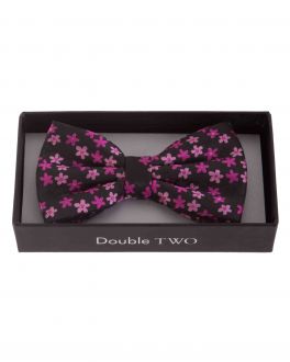 Double TWO Blue Floral Bow Tie