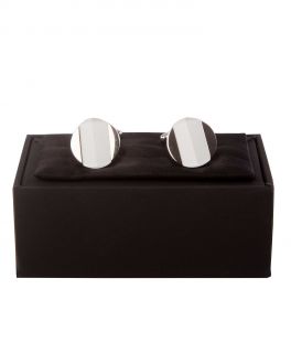 White Patterned Circular Cuff Links