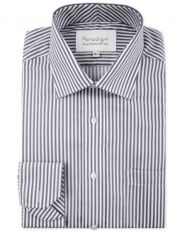 Charcoal Stripe Luxury Pure Cotton Non-Iron Shirt