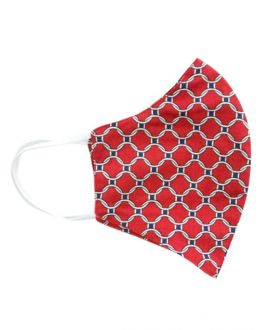 Red Link Patterned Cotton Face Mask