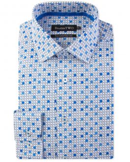 Blue Jigsaw Print Formal Shirt