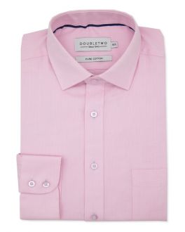 Men's Pink Herringbone Formal Shirt