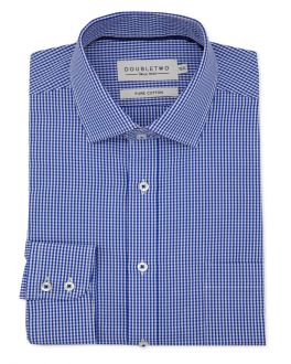 Men's Cobalt Blue Check Formal Shirt