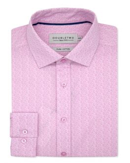 Pink Floral Print Long Sleeve Formal Shirt