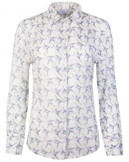 Grey Bird Print Women's Shirt