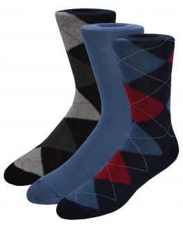 Diamond Patterned Cotton Rich Socks (pack of 3)
