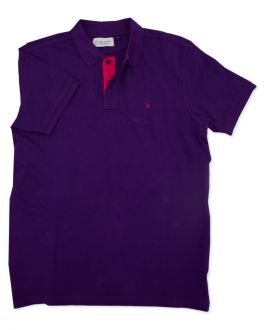Purple and Pink Contrast Polo Shirt