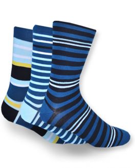 Dream Blue Stripe Bamboo Socks (Pack of 3)