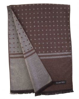 Brown and Grey Spot Reversible Scarf