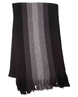 Knitted Black and Grey Stripe Scarf