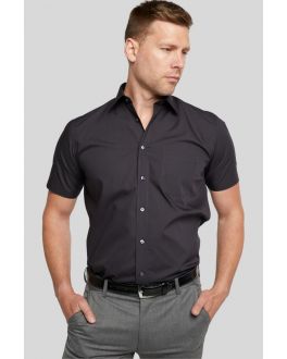 Double TWO Black Classic Cotton Blend Short Sleeved Shirt