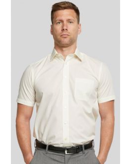 Cream Classic Cotton Blend Short Sleeved Shirt