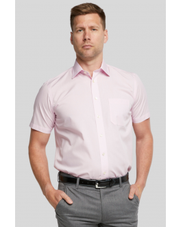 King Size Pink Short Sleeve Easy Care Shirt