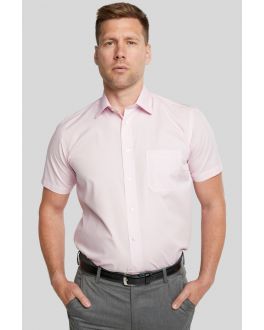 Pink Classic Cotton Blend Short Sleeved Shirt