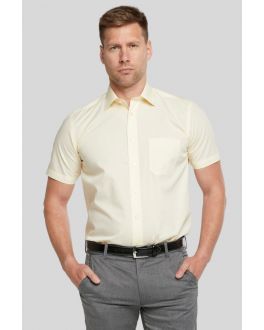 Double TWO Lemon Short Sleeved Non-Iron Cotton Rich Shirt