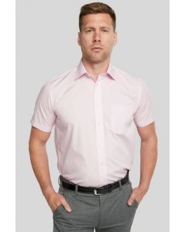 Double TWO New Pink Short Sleeved Non-Iron Cotton Rich Shirt
