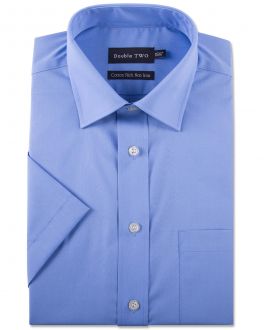 Cornflower Blue Short Sleeved Non-Iron Shirt