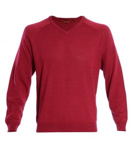 Raspberry Long Sleeve V Neck Sweater