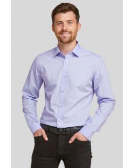 Double Two Slim Fit Mauve Non Iron Long Sleeve Shirt
