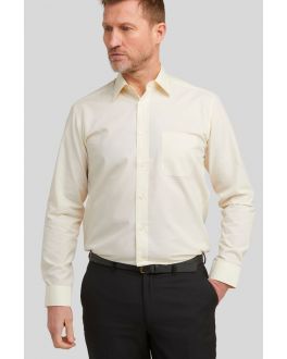 Big & Tall Cream Classic Easy Care Long Sleeve Shirt