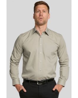 Big & Tall Khaki Classic Easy Care Long Sleeve Shirt