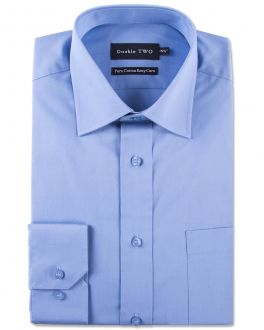 Blue 100% Cotton Poplin Shirt