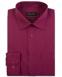 Wine Long Sleeve Non-Iron Shirt