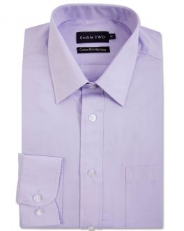 Lilac Long Sleeve Non-Iron Cotton Rich Shirt