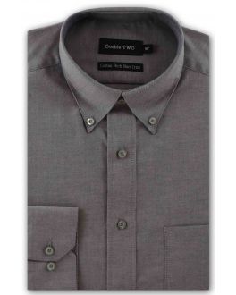 Silver Non-Iron Button Down Oxford Shirt