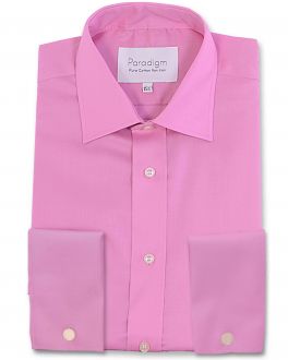 Pink Double Cuff Luxury Pure Cotton Non Iron Shirt
