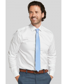 Big & Tall White Cotton Twill Double Cuff Non-Iron Shirt