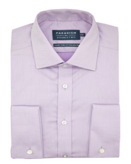 Lilac Non-Iron Pure Cotton Twill Shirt - Double Cuff