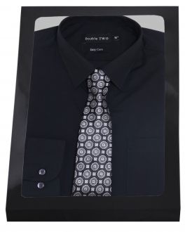 Black Formal Shirt and Tie Set Box