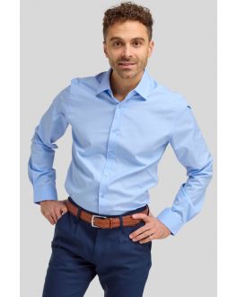 Tailored Fit Sky Blue Stretch Formal Shirt