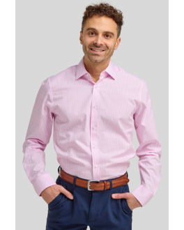 Tailored Fit Pink Cadet Stripe Cotton Shirt