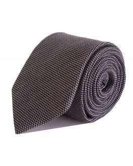 Black and White Check Bamboo Tie