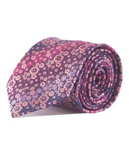 Pink Multi Patterned Floral Tie