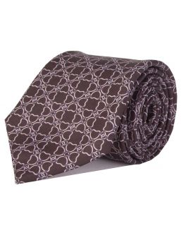Black Printed Multi-Link Patterned Tie