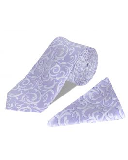 Purple Tie and Handkerchief Set